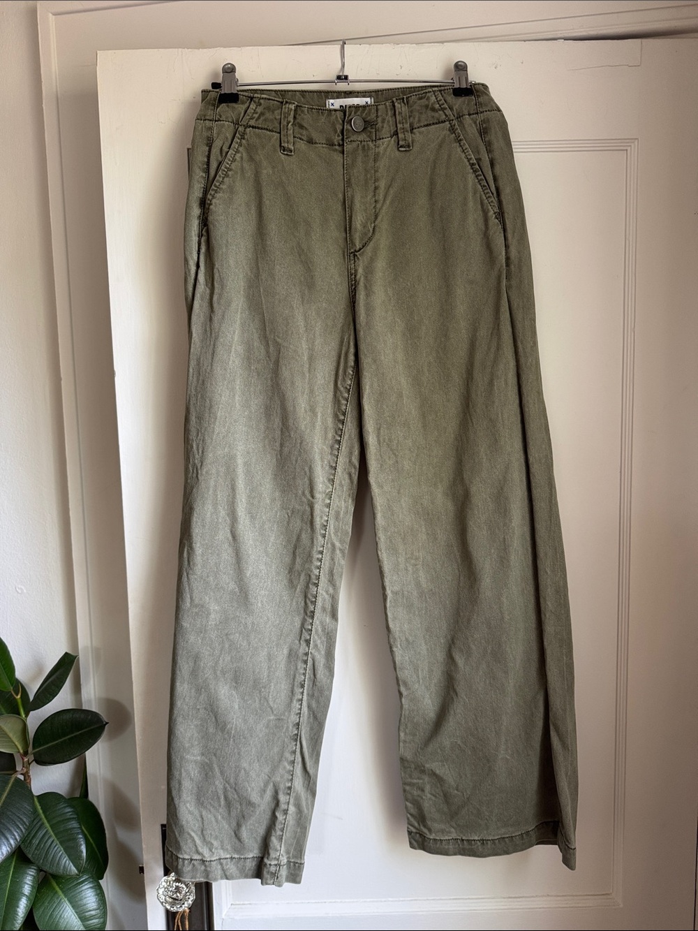 PAIGE Ari Wide Leg Olive Pants